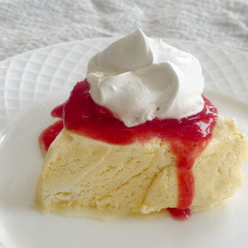 Vanilla Semifreddo with Strawberry Sauce