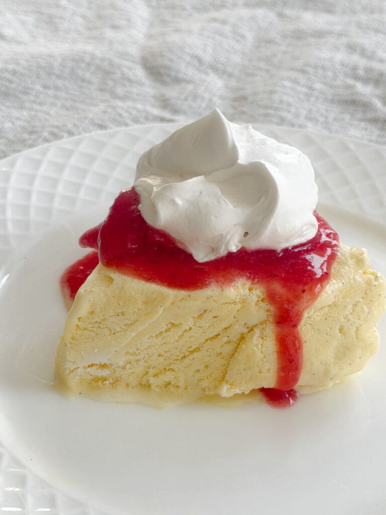 Vanilla Semifreddo with Strawberry Sauce