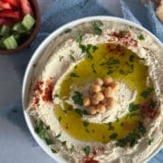 hummus on a plate