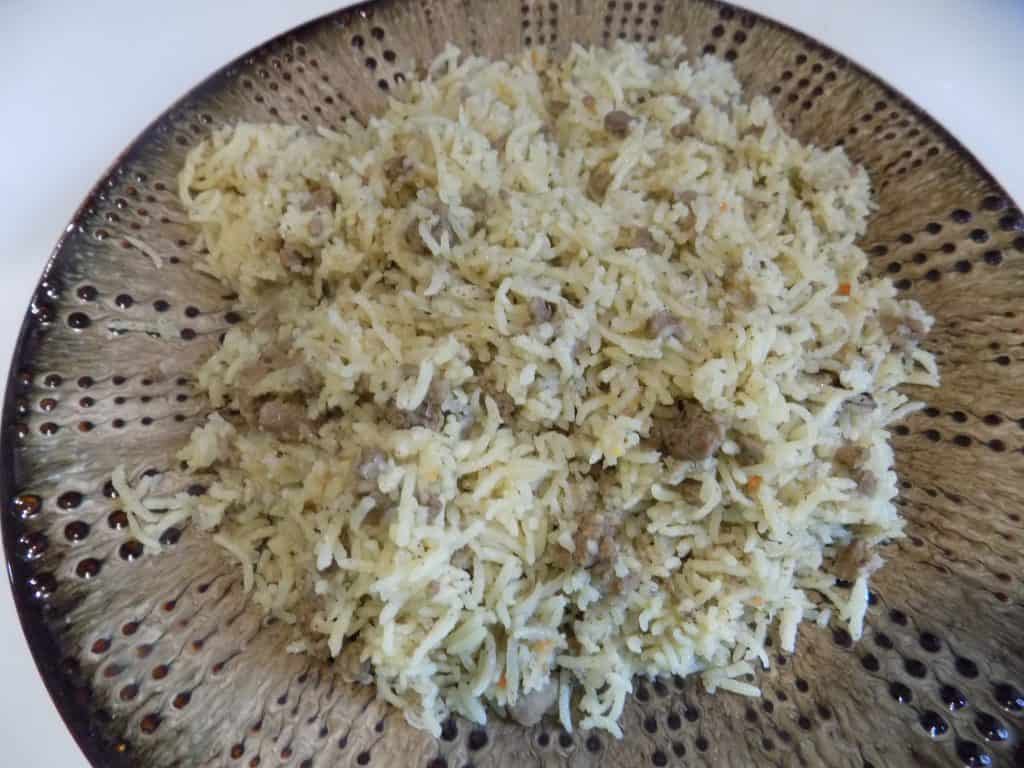 Mom's Lebanese Rice with Minced Meat (Tidbeha)