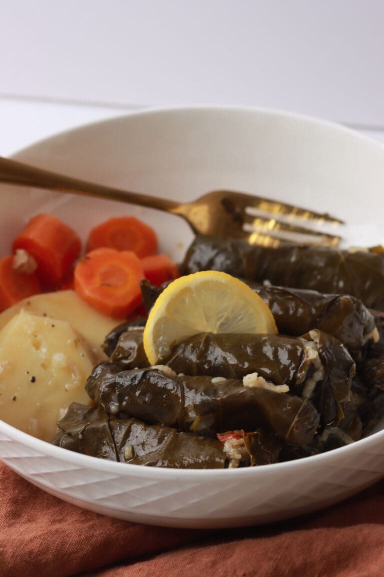 Lebanese Stuffed Vegetarian Grape Leaves (Warak Enab)