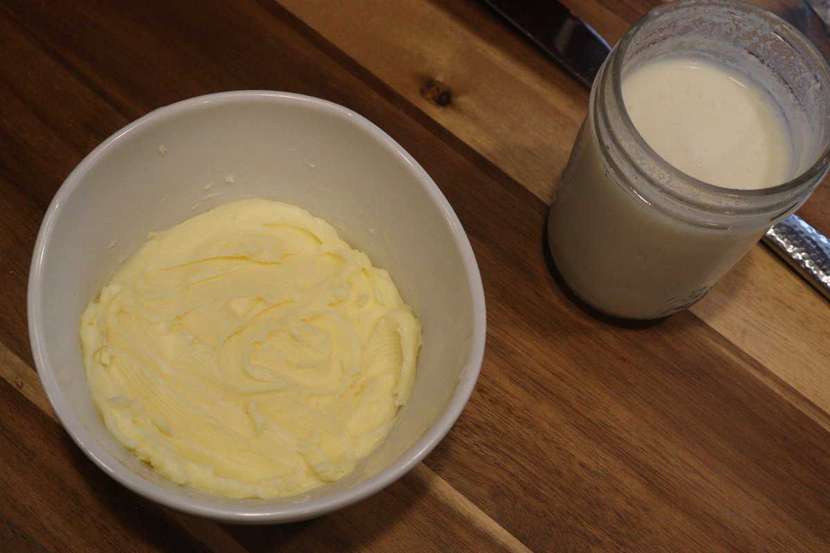 Homemade Butter and Buttermilk