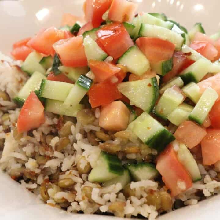 Mujadara (Lebanese Rice, Lentils & Caramelized Onions)