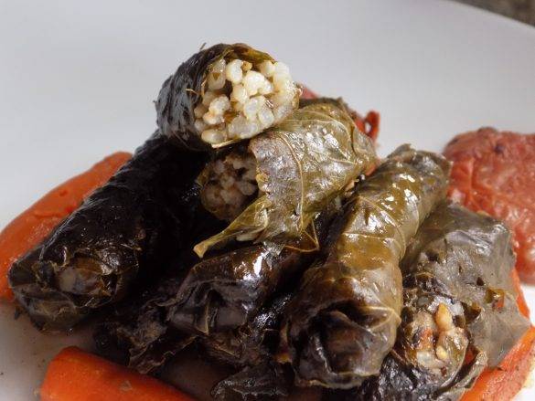 Lebanese Stuffed Vegetarian Grape Leaves