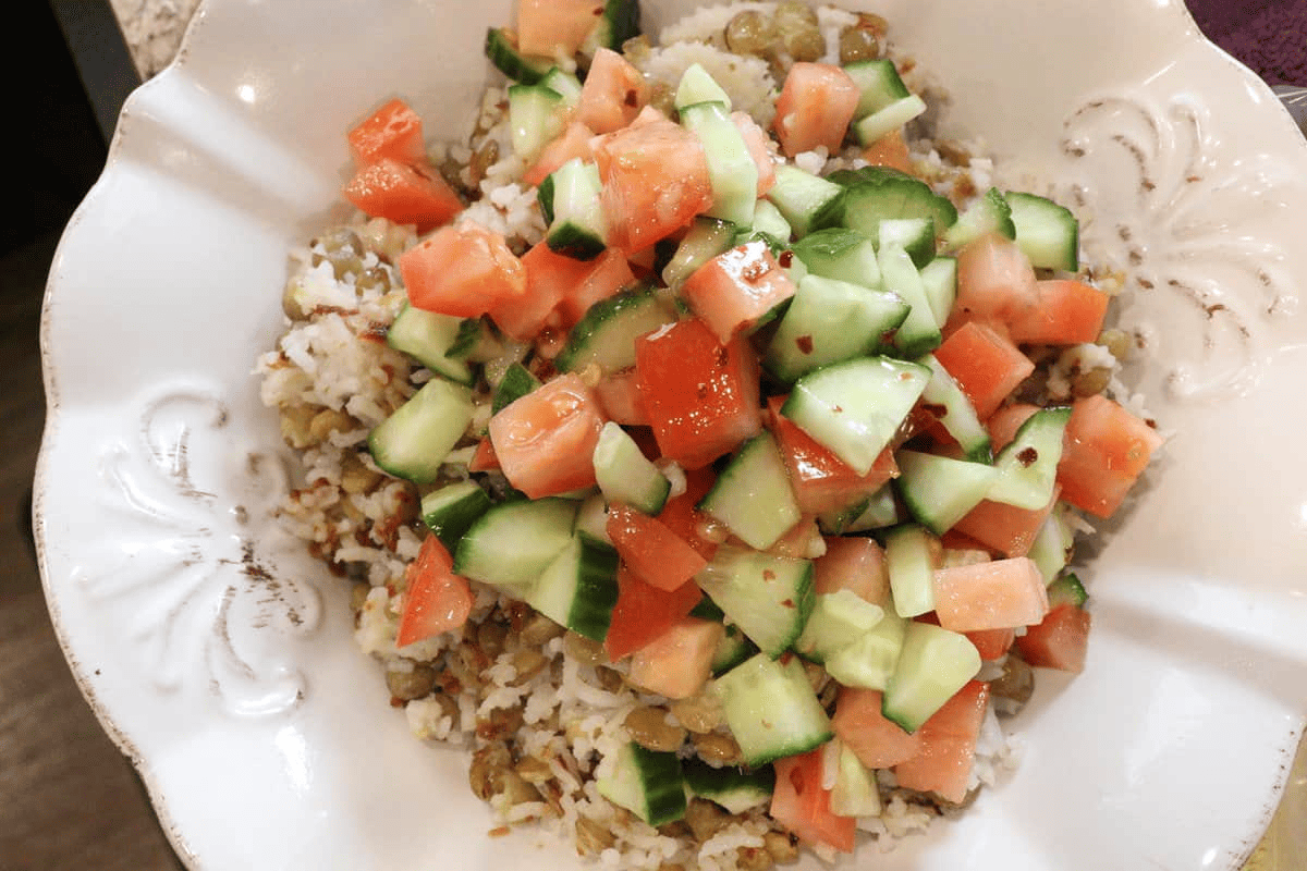 Mjuduara (Lebanese Rice & Lentils)